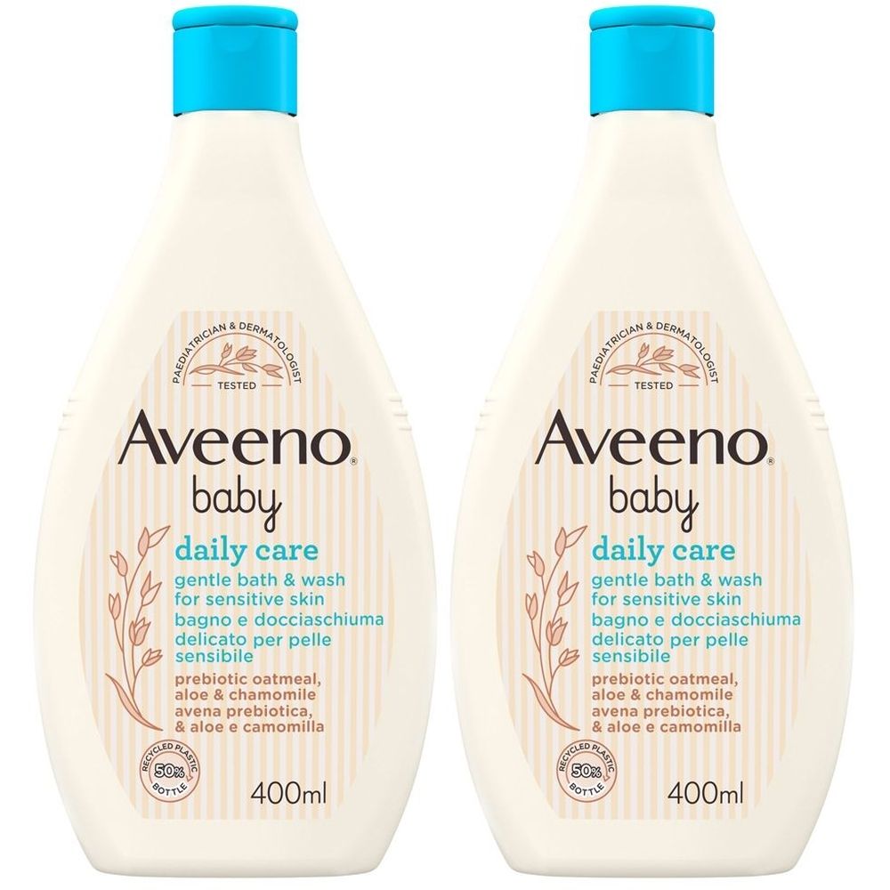 Aveeno Baby Daily Care Bagnodoccia per Bagnetto Neonati con Avena e Senza Sapone 400 ml