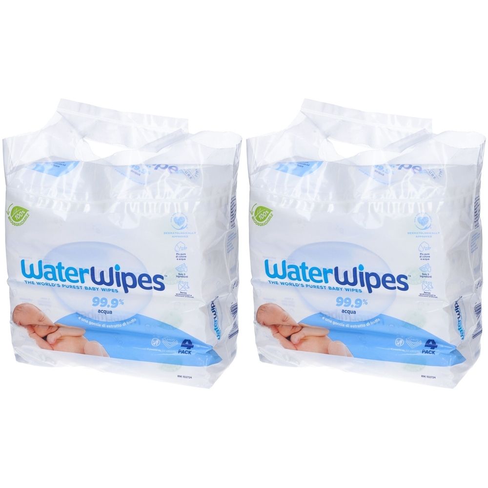 WaterWipes Original Salviette per Bambini 4 x 60 Salviette