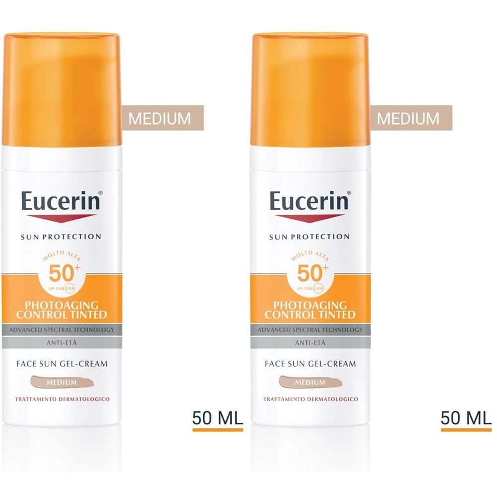 Eucerin Sun Photo Aging Control Tinted Anti-età Gel Crema SPF50+ crema sun Colore Medium 50 ml