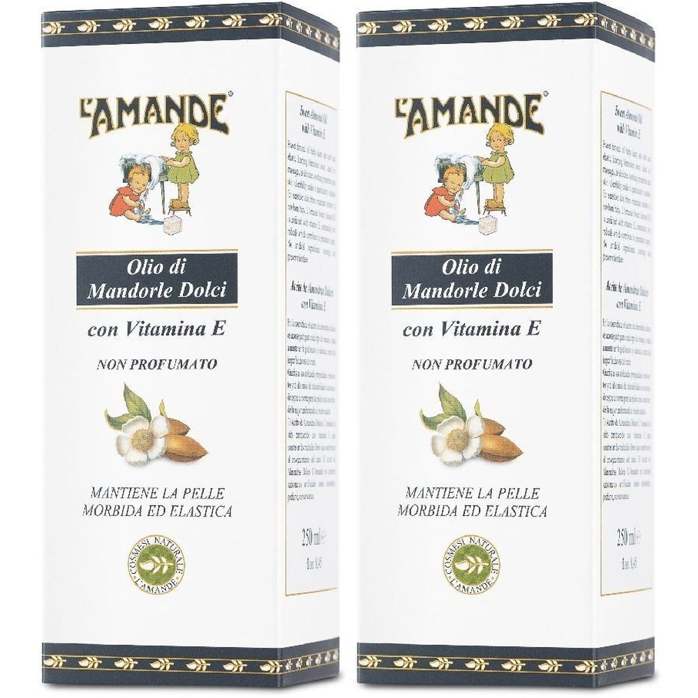 L'AMANDE® Olio di Mandorle Dolci Non Profumato Set da 2