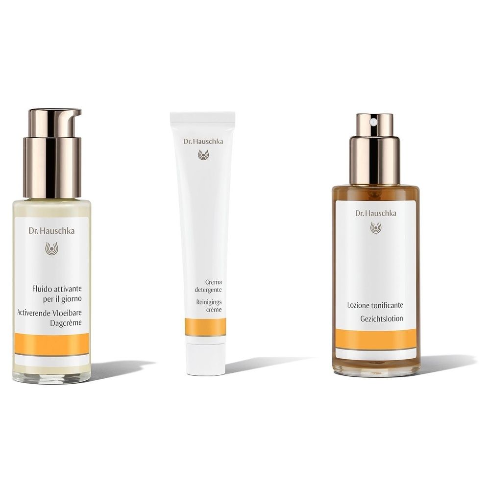 Dr. Hauschka Crema Detergente + Lozione Tonificante + Fluido Attivante per il Giorno