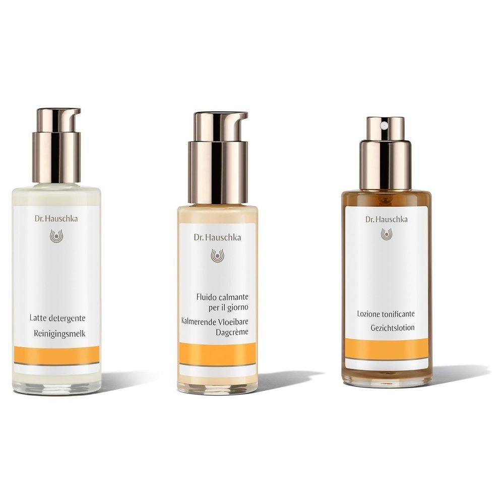 Dr. Hauschka Latte Detergente + Lozione Tonificante + Fluido Calmante Giorno