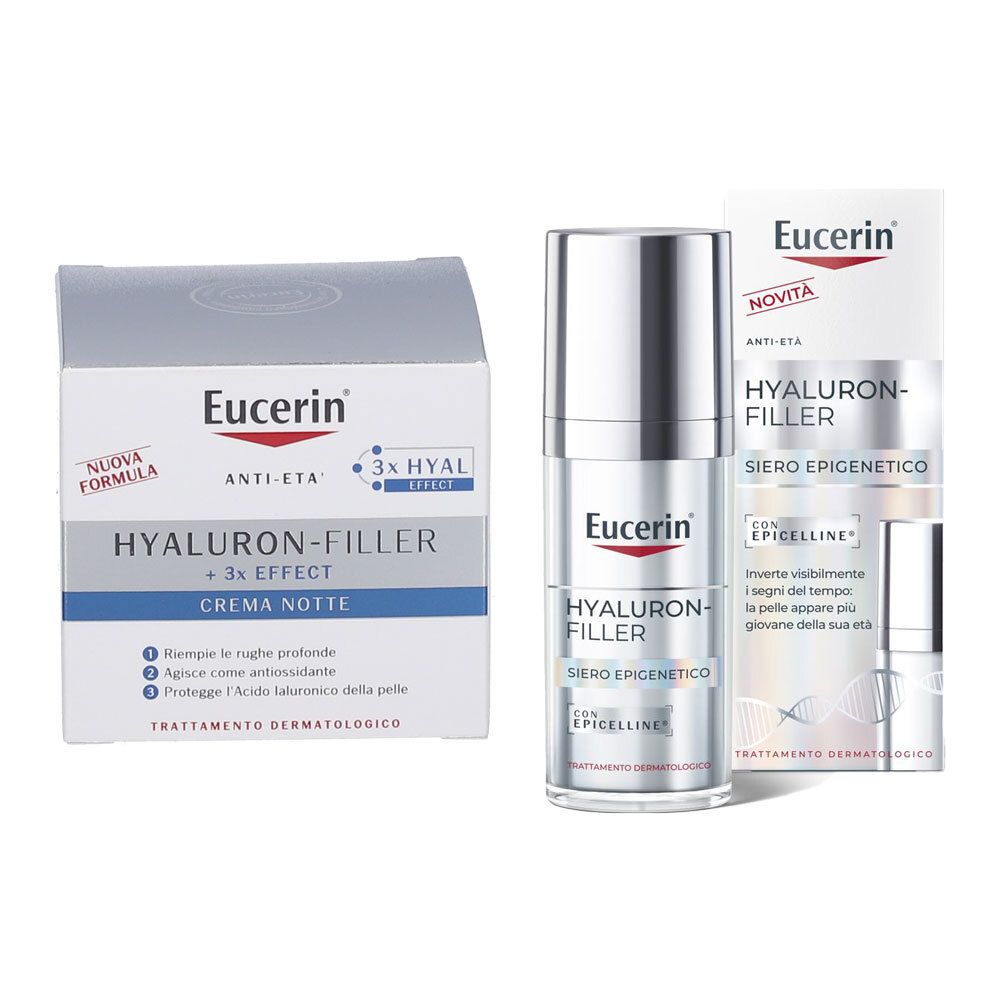 Eucerin Hyaluron-Filler Siero Epigenetico + Hyaluron-Filler Crema Notte 50 ml