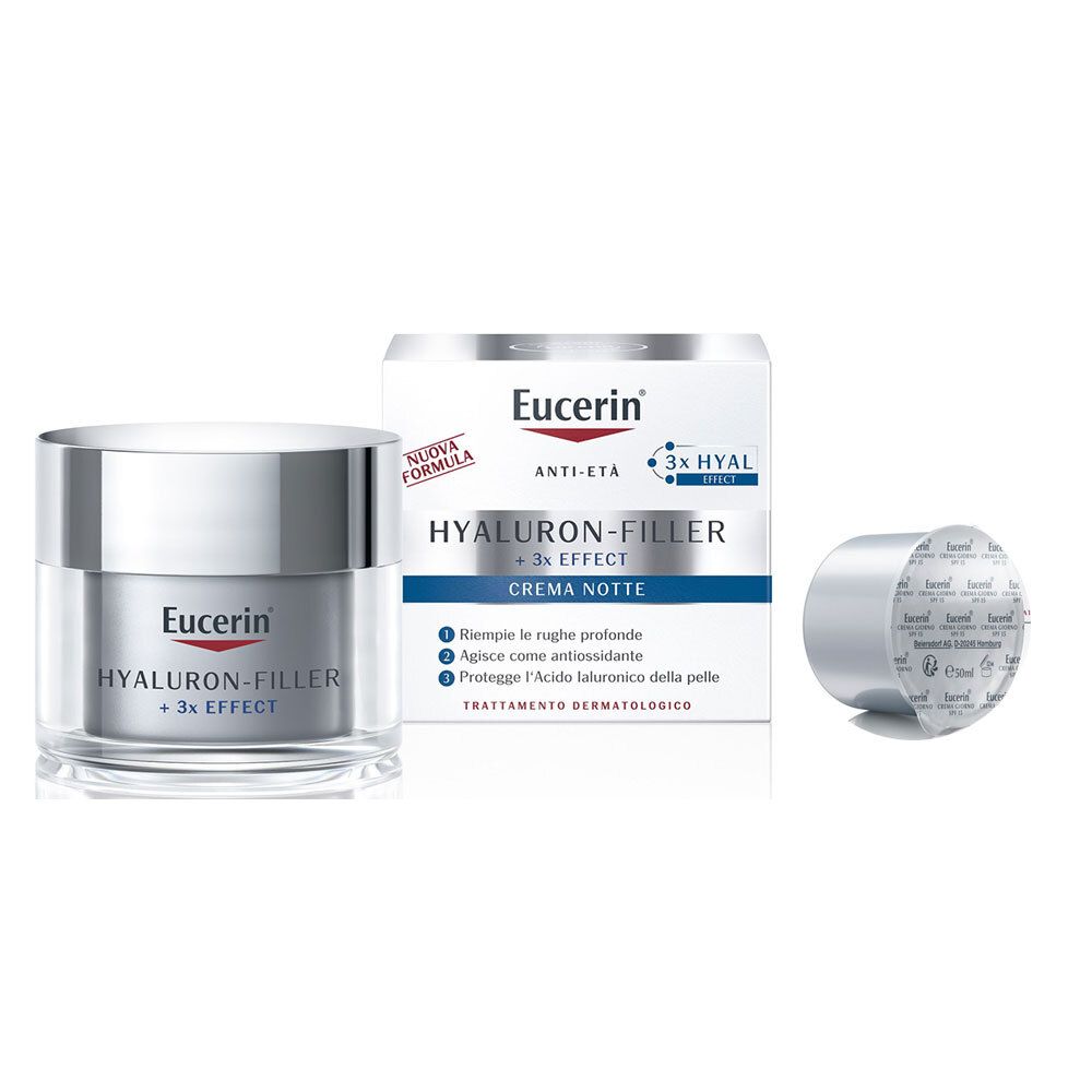Eucerin Hyaluron-Filler Crema Notte 50 ml + Ricarica Eucerin Hyaluron-Filler +3x Effect Crema Notte