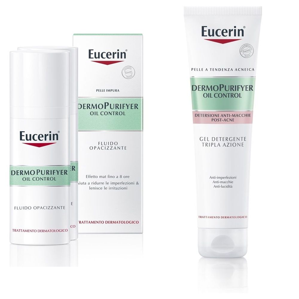 Eucerin Dermopurifyer Oil Control 150ml + DermoPurifyer Oil Control Fluido Opacizzante 50 ml
