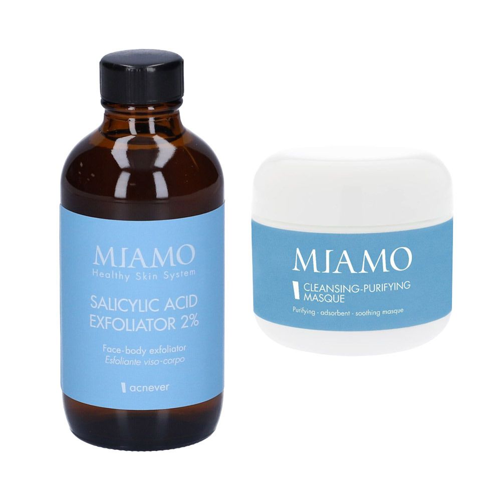 MIAMO Set Salicylic Acid Exfoliator + Cleansing Purifying Maschera Purificante - Adsorbente - Lenitiva