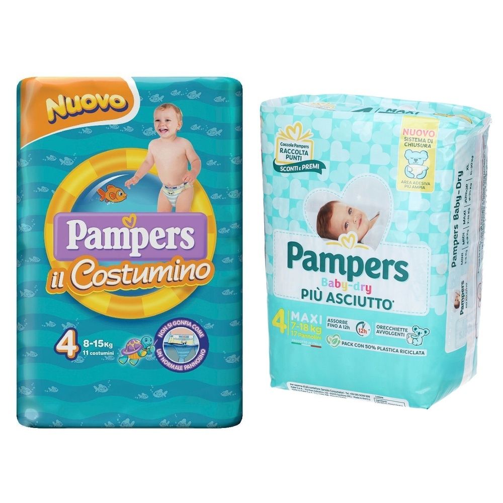 Pampers Baby Dry 7/18kg + Pampers Il Costumino 4