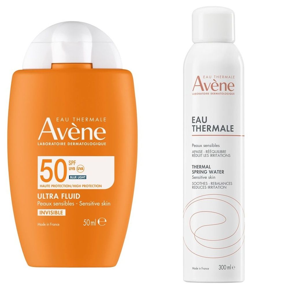 Avène Eau Thermale Ultra Fluido Invisibile SPF 50 + Eau Thermale Spray Pelle sensibile e irritabile