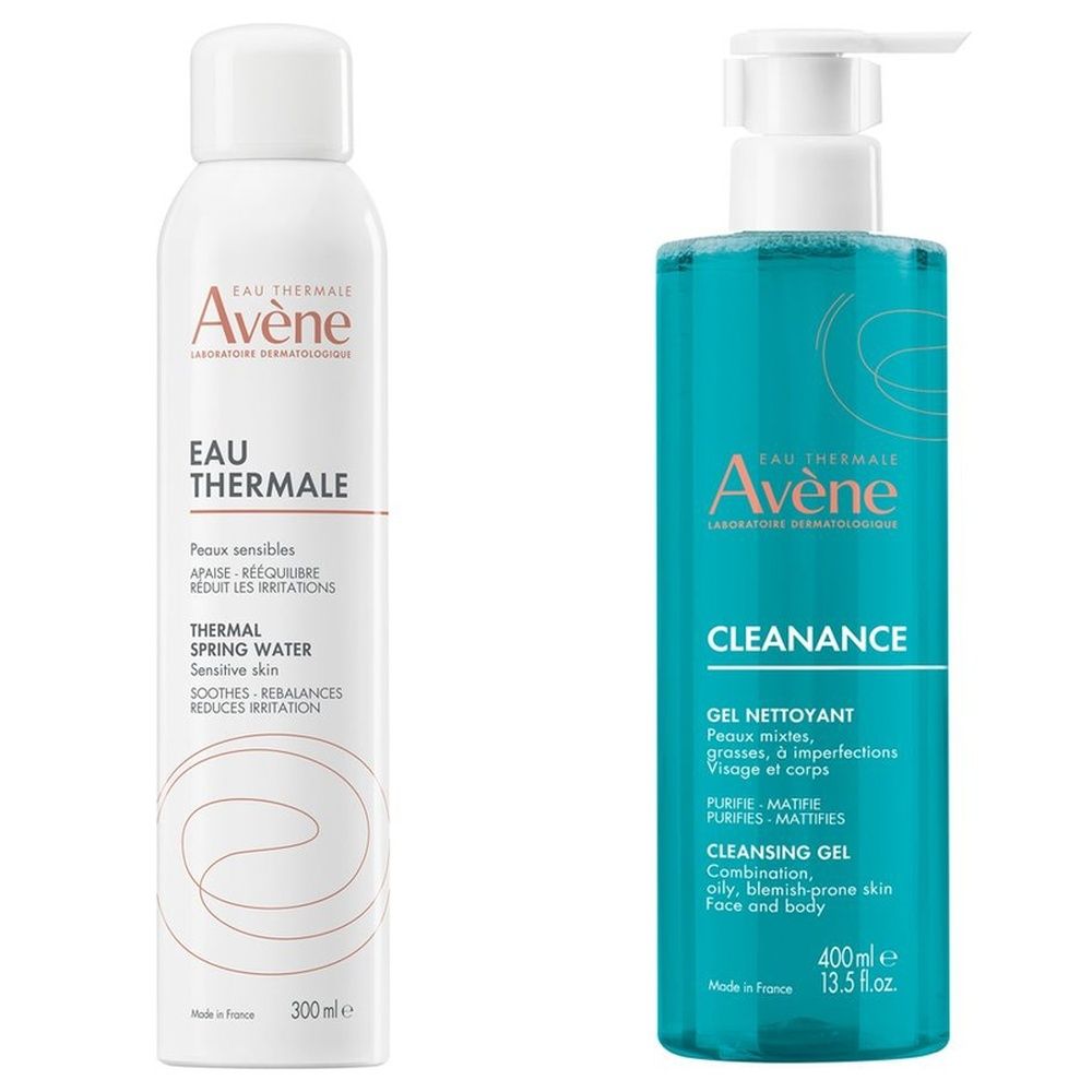 Eau Thermale Avène Cleanance Gel Detergente Purificante Acqua termale Spray Pelle sensibile e irritabile