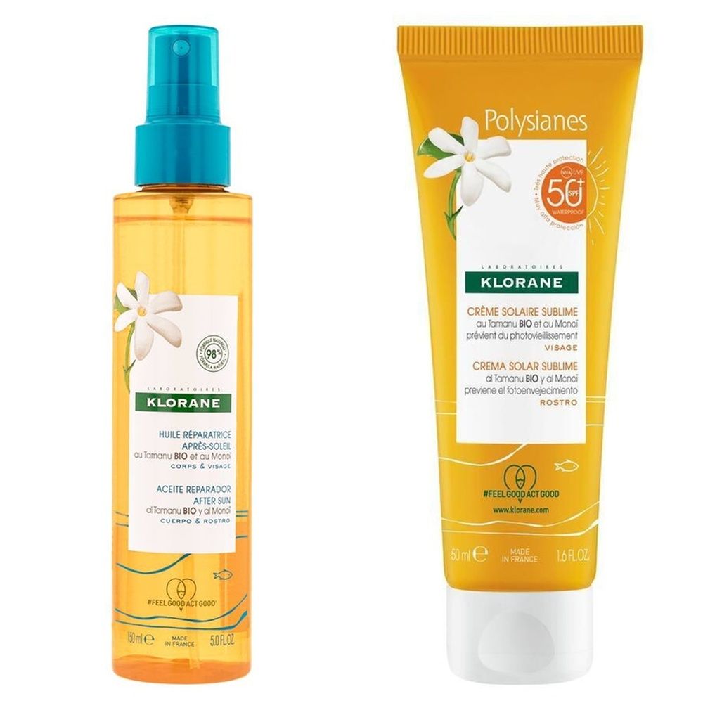 Klorane Crema Solare Sublime SPF50 + Olio Ristrutturante Doposole Corpo e Viso