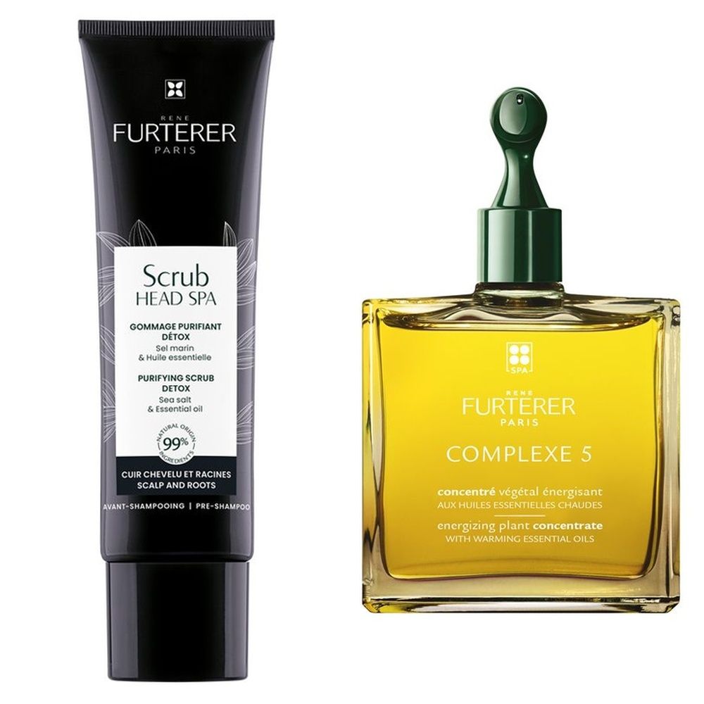René Furterer Head Spa Complexe 5 Concentrato stimolante forza e vitalità + Scrub Gommage purificante detox cuoio capelluto