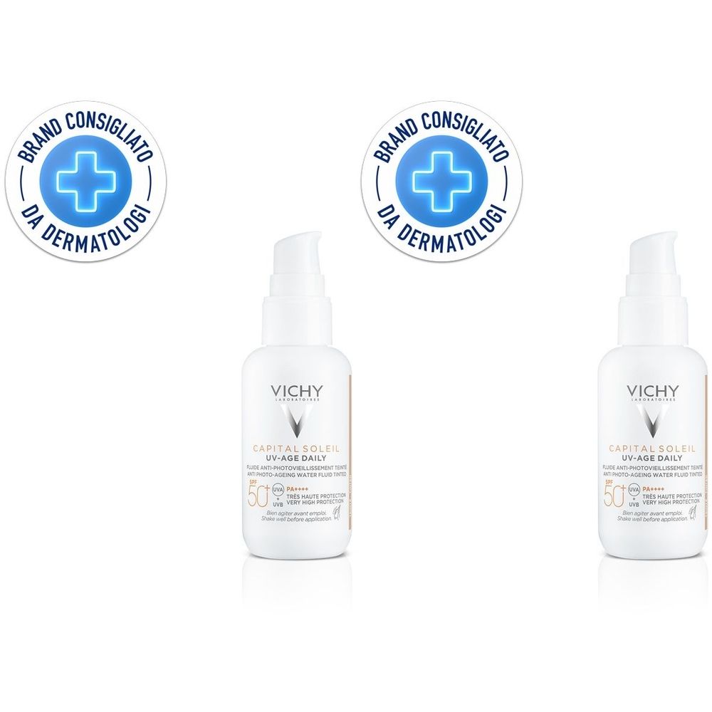 Vichy Capital Soleil UV-Age Daily Light SPF50+ Protezione elevata e colorata per il viso 40 ml