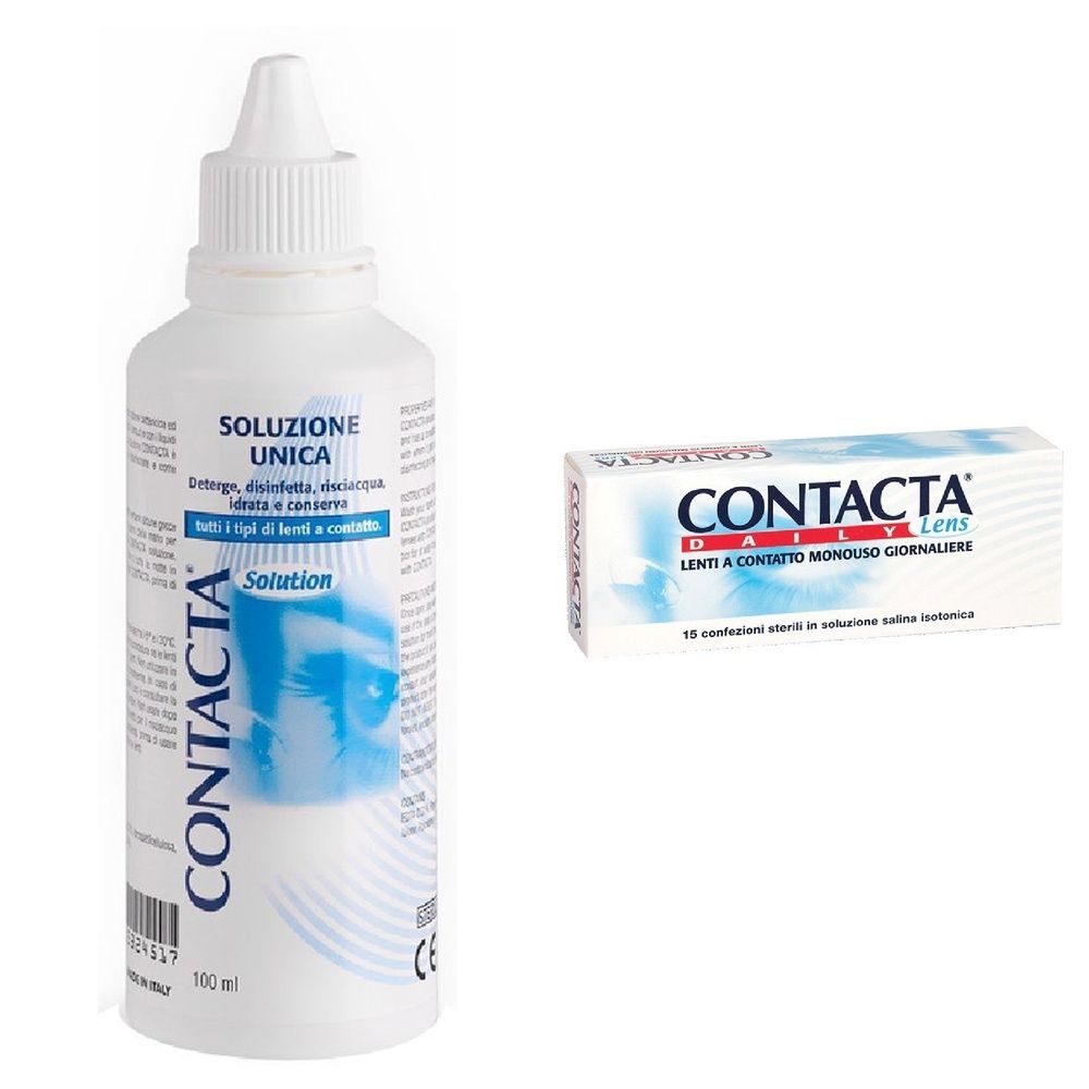 Lente A Contatto Monouso Giornaliera Contacta Daily Lens 15 -5,00 15 Pezzi + Contacta® Soluzione Unica per Lenti Morbide