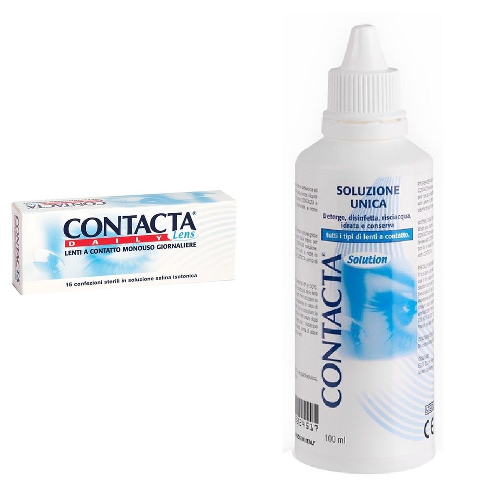 Lente A Contatto Monouso Giornaliera Contacta Daily Lens 15 -8,00 15 Pezzi + Contacta® Soluzione Unica per Lenti Morbide