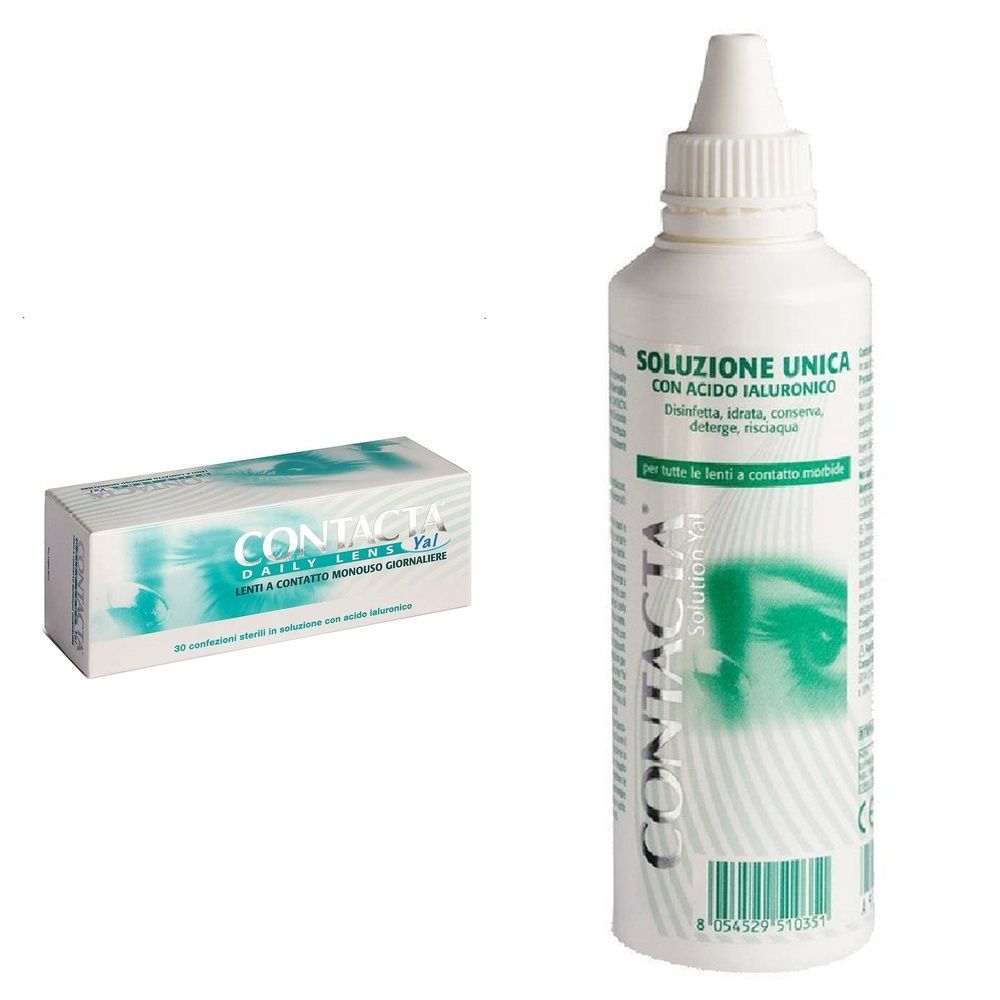 Lente A Contatto Monouso Giornaliera Contacta Daily Lens Yal 30 -3,00 30 Pezzi + Soluzione Oculare Con Acido Ialuronico Contacta 100Ml Marchio Ce
