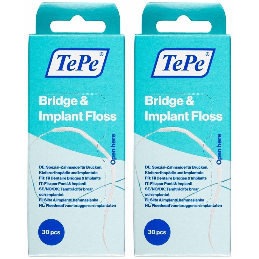 Tepe Filo Ponti & Impianti Tepe Bridge & Implant Floss 30 Pezzi 2x1 St