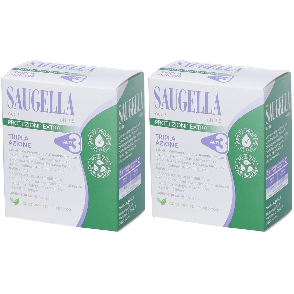 Saugella ACTI3 Salviettine Intime Singole