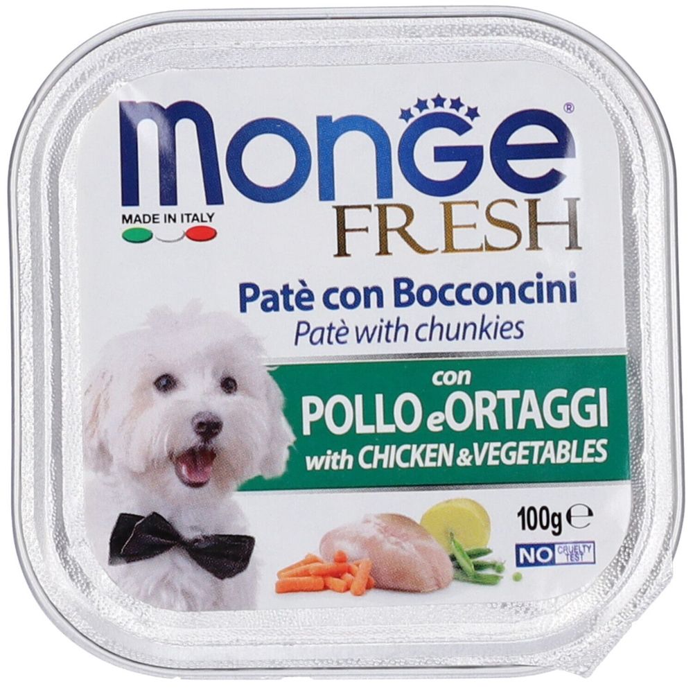 Monge Fresh Pollo E Ortaggi Paté Con Bocconcini