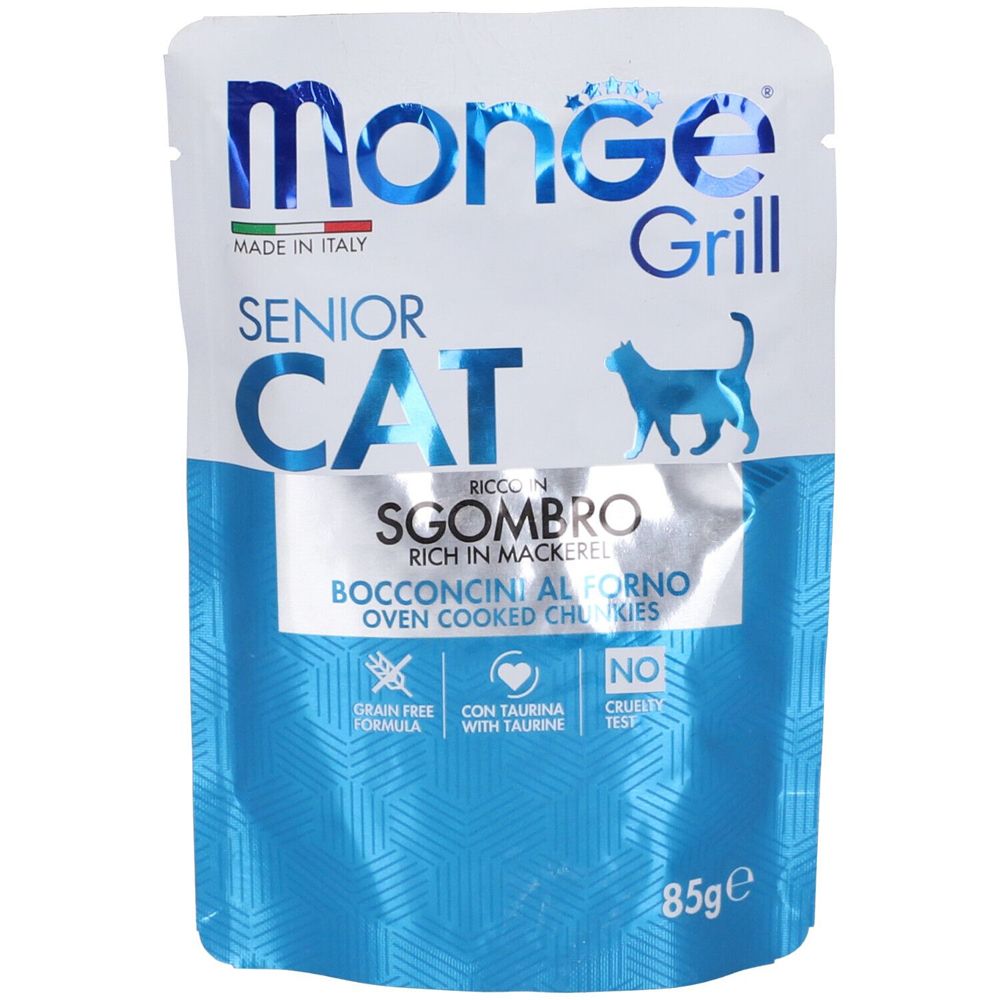 Monge Grill Senior Cat Bocconcini Al Forno Ricco In Sgombro