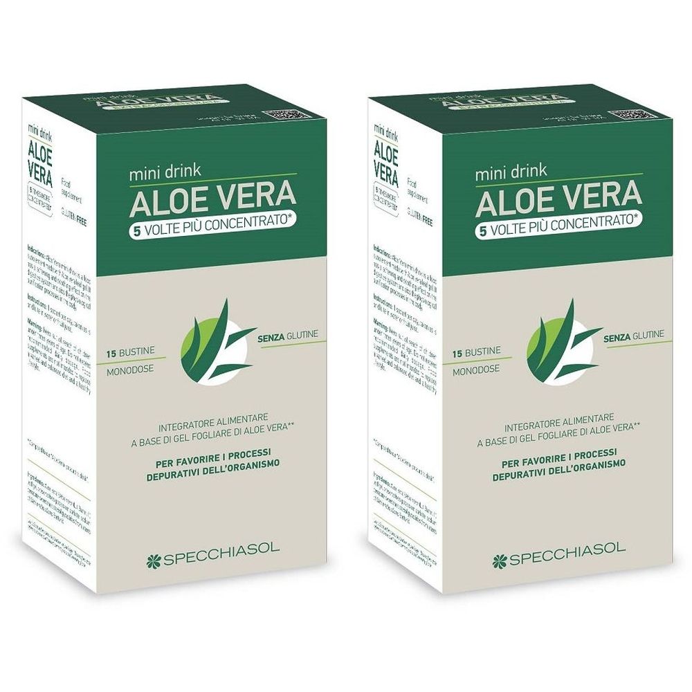 Aloe Vera Mini Drink 5 Volte Piu' Concentrato 15 Bustine Da 10 Ml