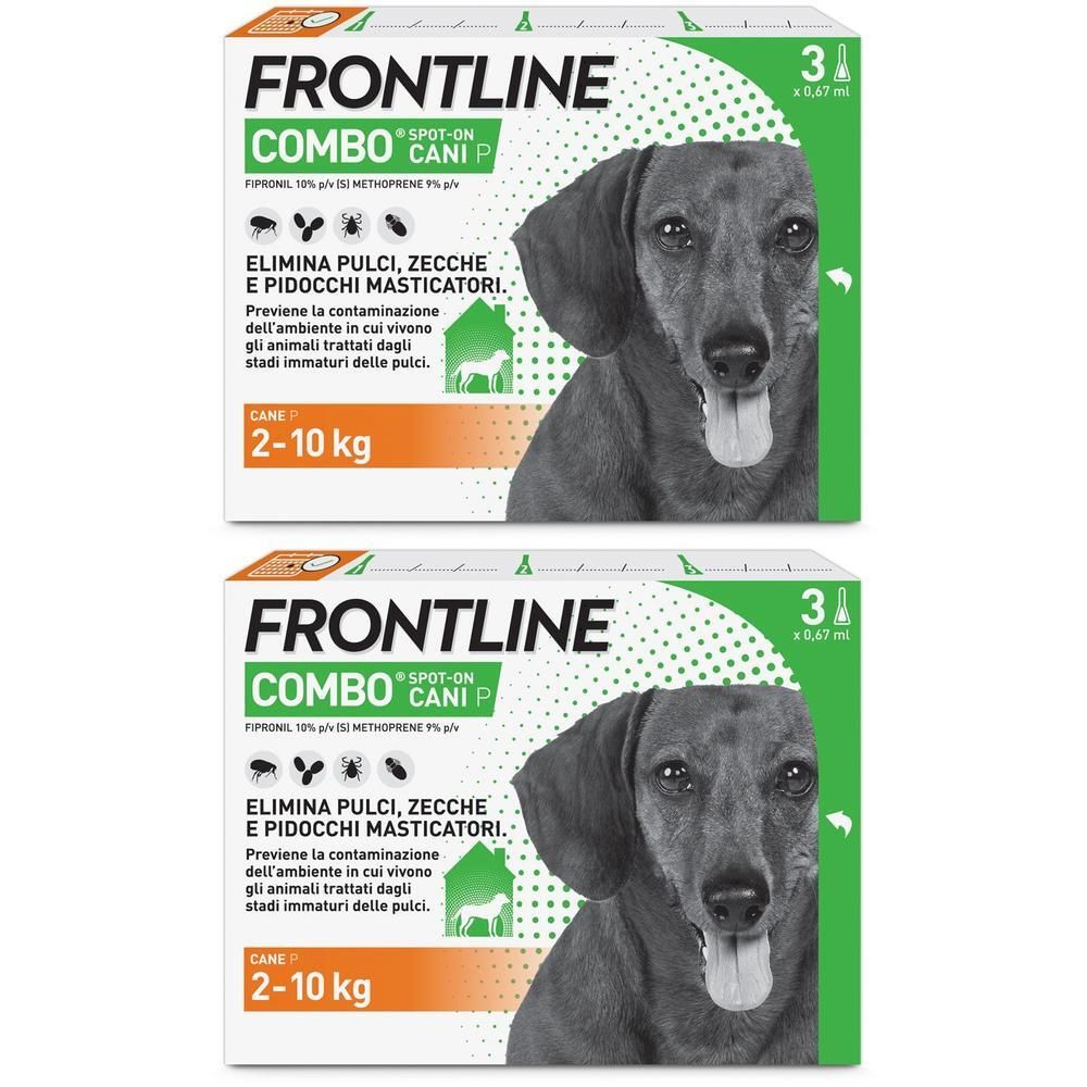 Frontline Combo Cani x3 Pipette, Antiparassitario per Cani (2-10Kg) Contro Pulci, Zecche E Pidocchi