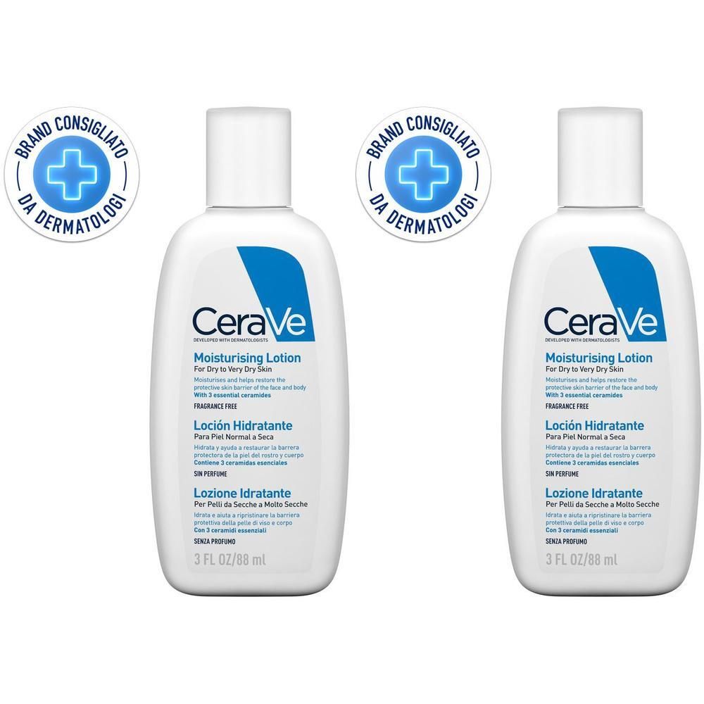 CeraVe Lozione Idratante Corpo Per pelli da normali a secche per il corpo e il viso, 88 ml