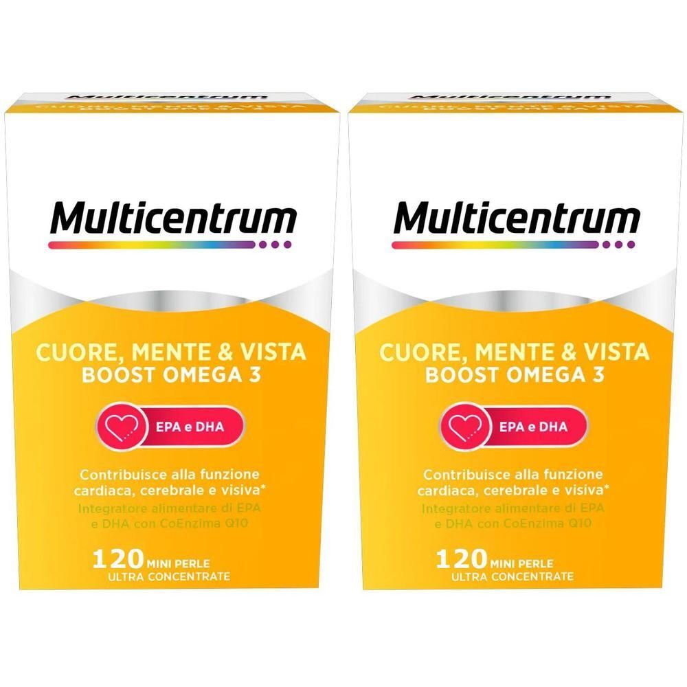 Multicentrum Cuore Mente Vista Boost Omega 3 EPA e DHA, 120 capsule