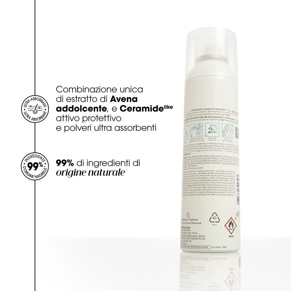 Klorane Shampoo Secco Extra-Delicato all'Avena & Ceramideá´¸á´µá´·á´± 150ml - Capelli  scuri - risparmia il 10% con il codice: pfabre10