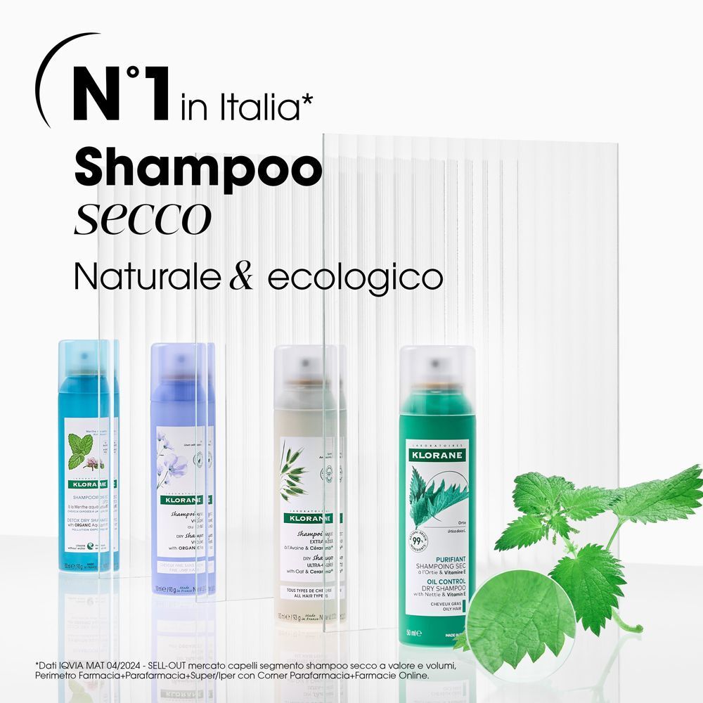 Klorane Shampoo Secco Extra-Delicato all'Avena & Ceramideá´¸á´µá´·á´± 150ml - Capelli  scuri - risparmia il 10% con il codice: pfabre10