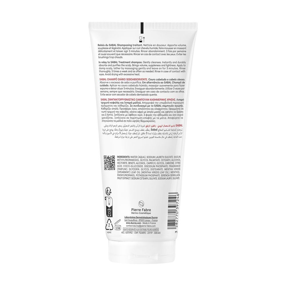 Ducray SABAL ARGEAL Shampoo Quotidiano Sebo-Assorbente