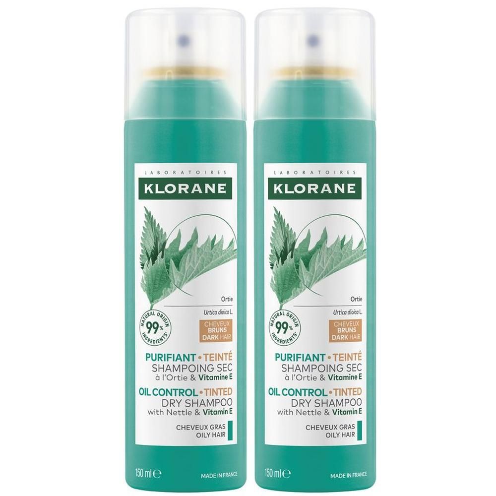 Klorane Shampoo secco all'ortica e Vitamina E 150ml - Capelli grassi, scuri, purificante - risparmia il 10% con il codice: pfabre10