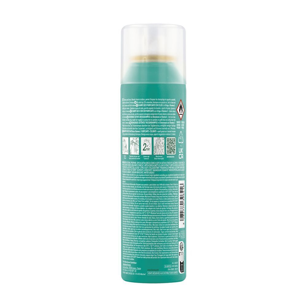 Klorane  Shampoo secco all'ortica e Vitamina E 150ml  - Capelli grassi, scuri, purificante - risparmia il 10% con il codice: pfabre10