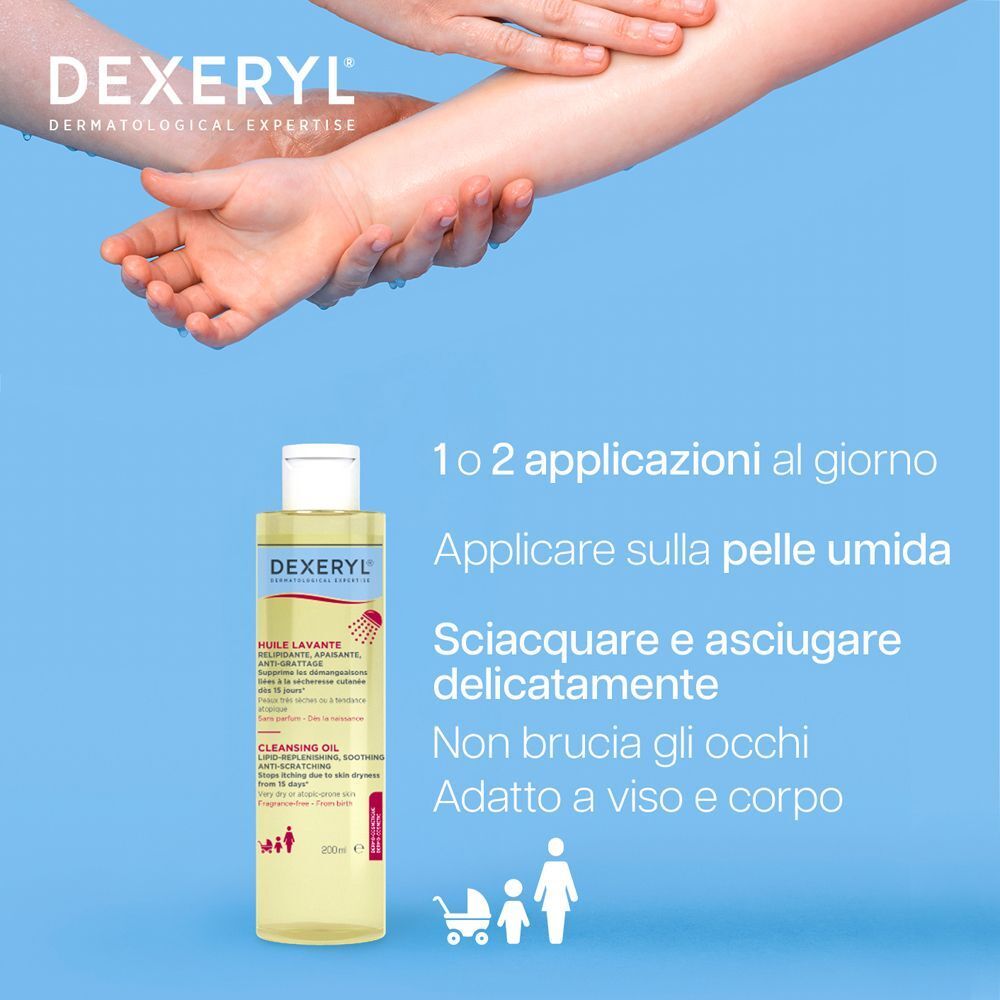 DEXERYL Olio Lavante Pelle Secca/Secca a Tendenza Atopica  Viso e Corpo