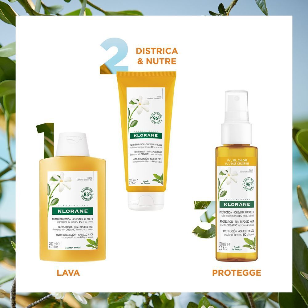 Klorane Balsamo al Tamanu BIO e MonoÃ¯ 200ml - Ristrutturazione capelli esposti al sole - risparmia il 10% con il codice: pfabre10