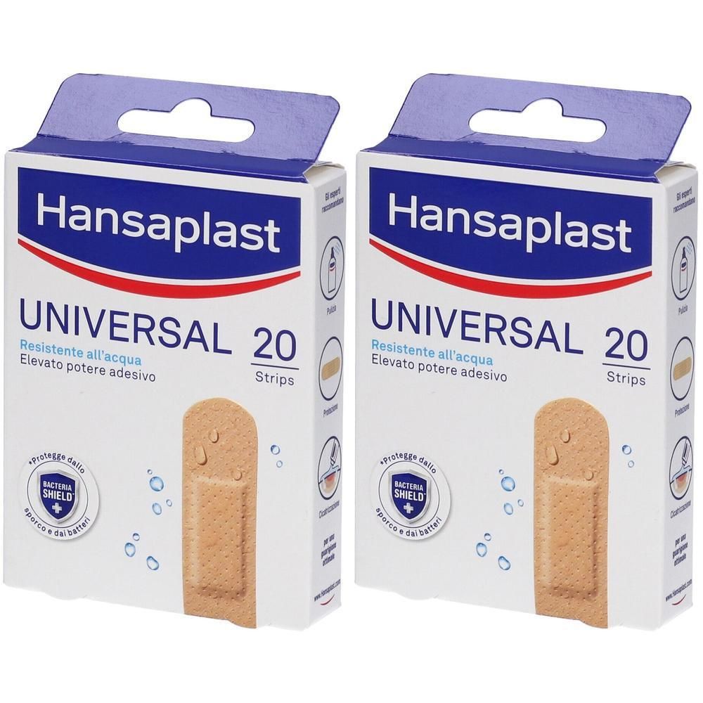 Hansaplast Cerotti Universal, Impermeabili e traspiranti per tutte le ferite, 20 pezzi da 19 x 72 mm
