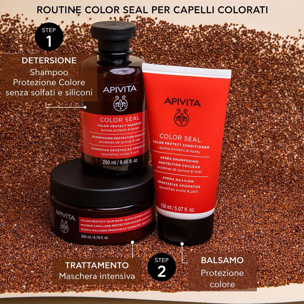 Apivita Color Seal Maschera protettiva per capelli colorati e mèches riavviva il colore