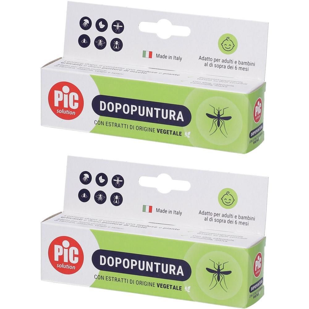 Due confezioni PIC Dopopuntura con estratti vegetali. Per adulti e bambini dai 6 mesi.