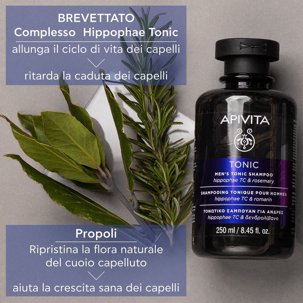 Apivita Tonic Shampoo Tonificante Anticaduta per capelli fini e diradati - uomo