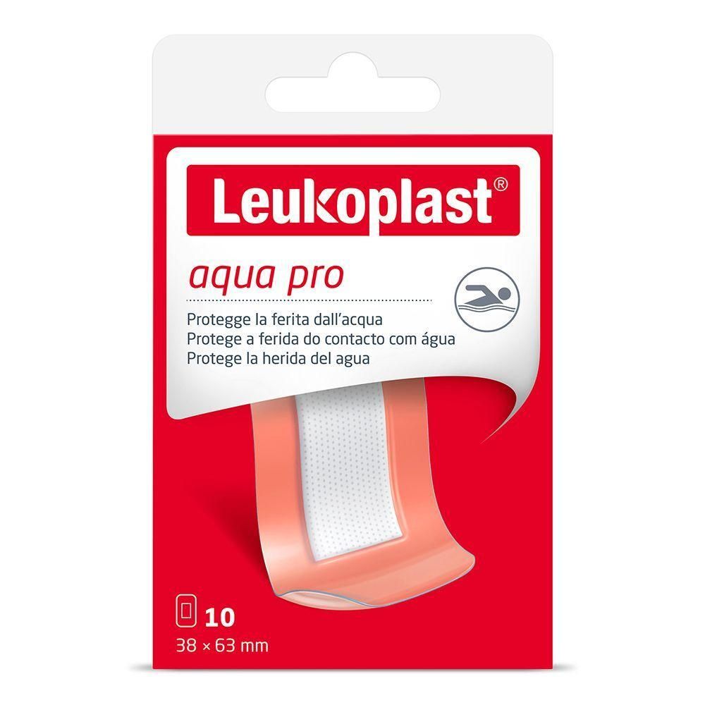 Confezione da 10 cerotti impermeabili Leukoplast Aqua Pro, 38 x 63 mm.