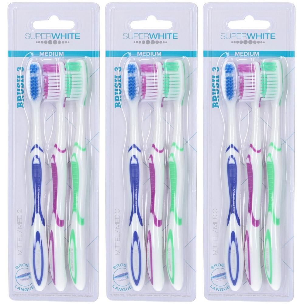 Superwhite Brush Spazzolino Medium 3 Pezzi
