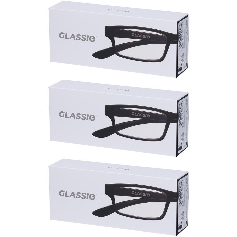 Occhiali da Lettura Glassio Cupertino Colore Nero Gradazione +2,5