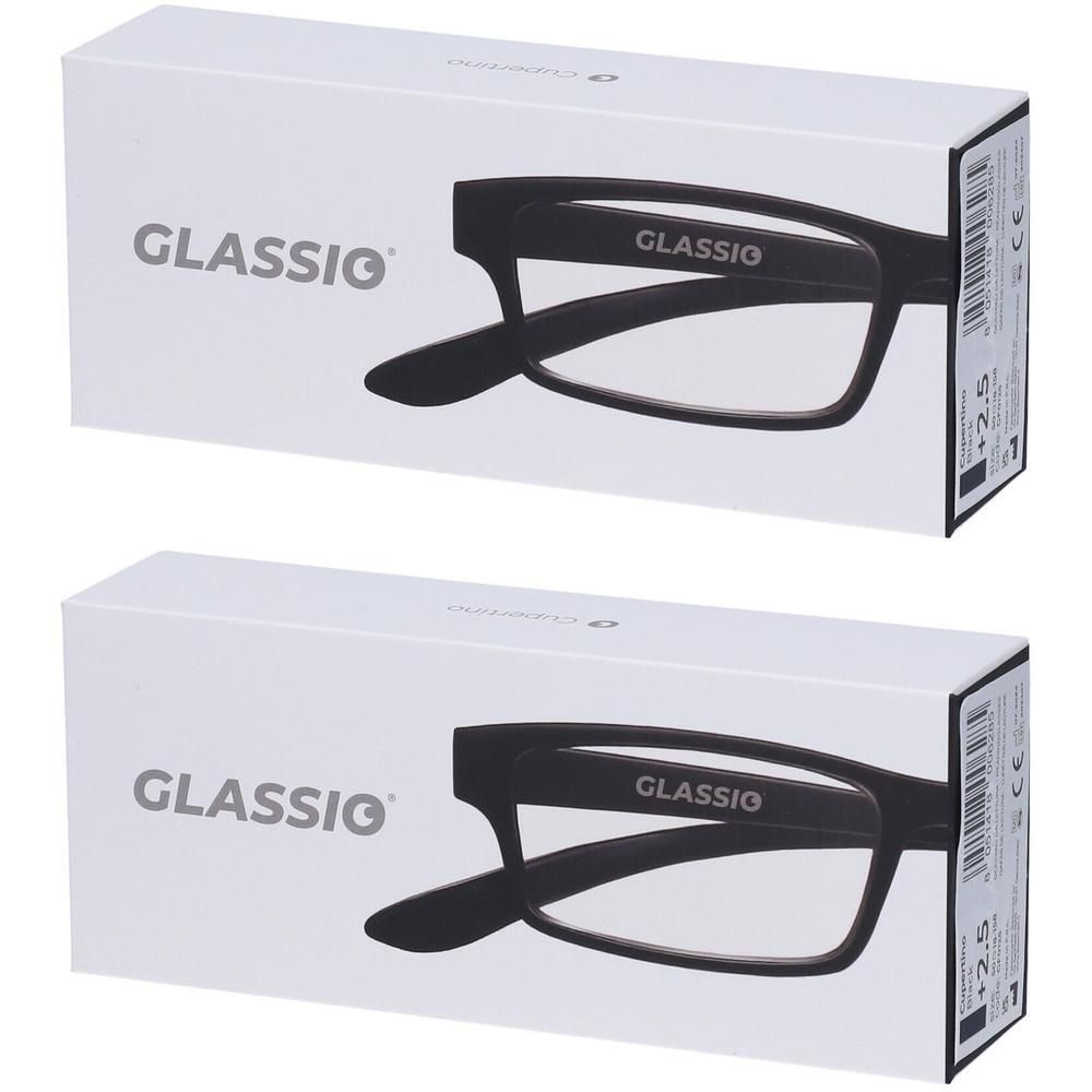 Occhiali da Lettura Glassio Cupertino Colore Nero Gradazione +2,5