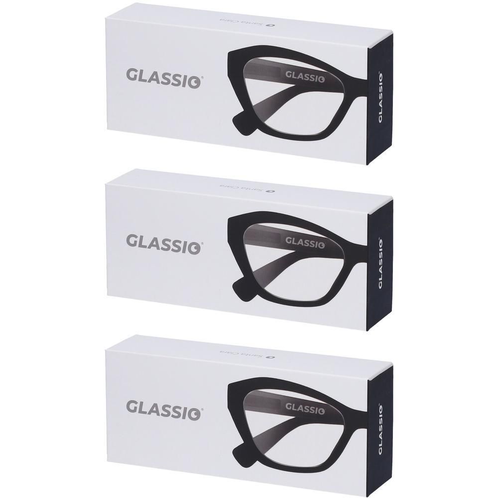 Occhiali da Lettura Glassio Santa Clara Colore Nero Gradazione +2,0