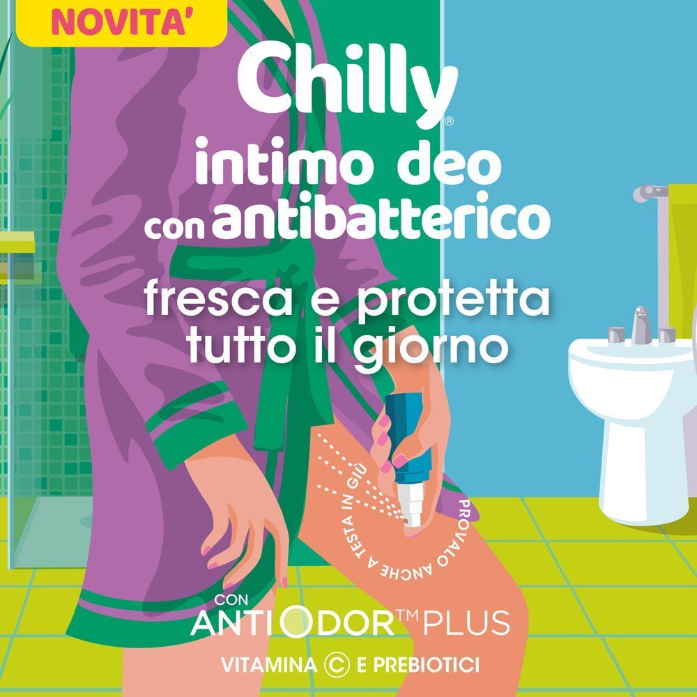 Chilly Intimo Deo con antibatterico, Vitamina C e Prebiotici.