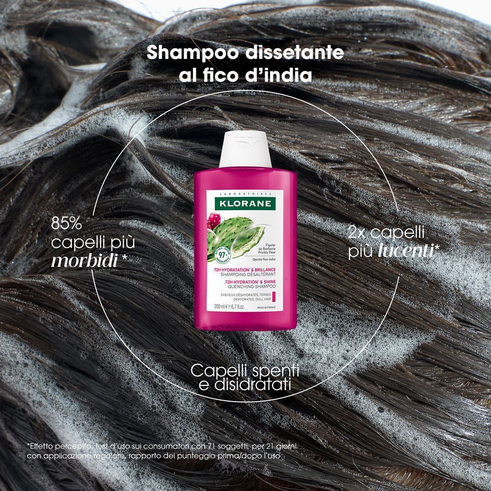 Klorane Shampoo idratante e illuminante al Fico d’India 200ml - Capelli disidratati, idratazione