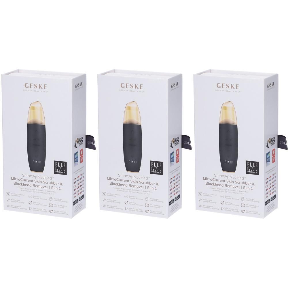 GESKE MicroCurrent Skin Scrubber & Blackhead Remover | 9 In 1 Grigio