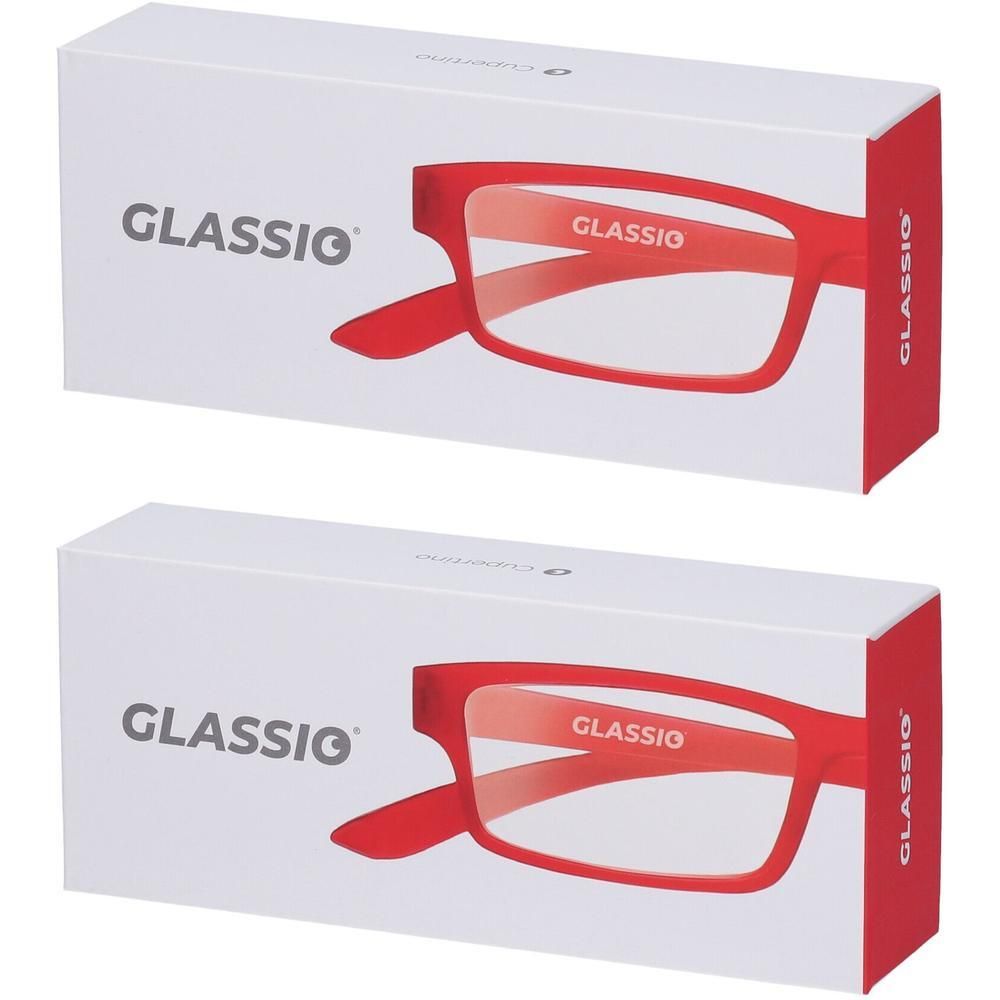 Occhiali da Lettura Glassio Cupertino Colore Rosso Gradazione +2,0