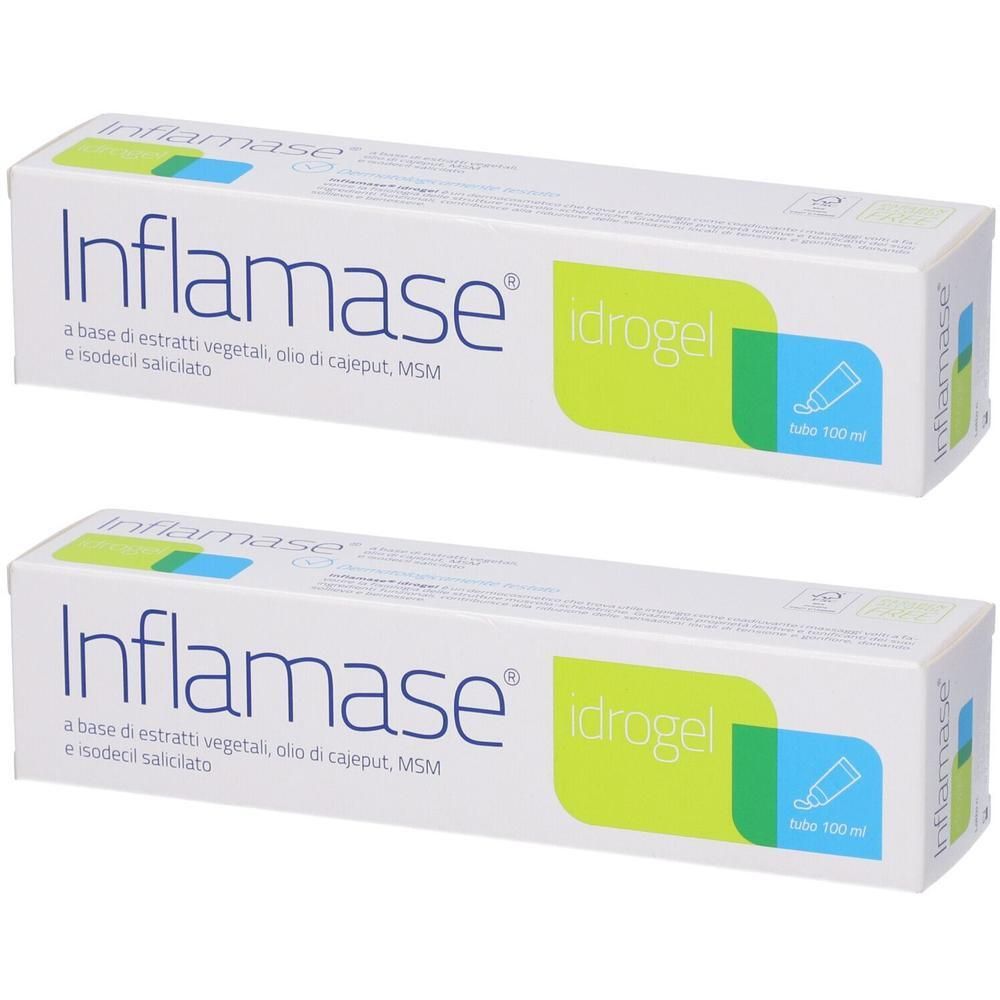 Due confezioni di Inflamase Idrogel, tubo da 100 ml.