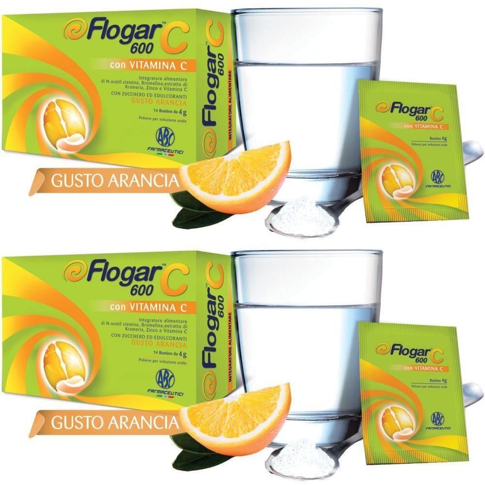 Flogar C 600 Con Vitamina C Gusto Arancia