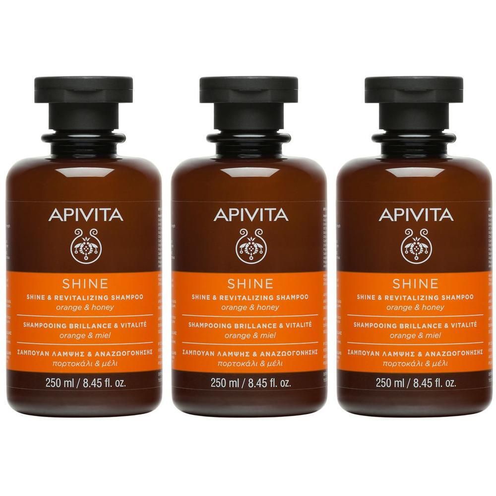 Apivita Shine Shampoo Illuminante Rivitalizzante con Arancia e Miele per capelli luminosi